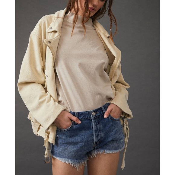 FREE PEOPLE Loving Good Vibrations Cutoffs / Mid Indigo - Picture 6 of 8